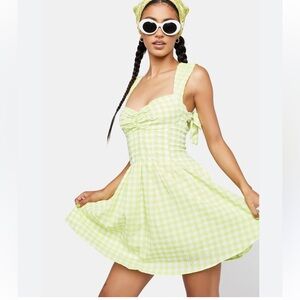 NWOT For Love & Lemons August Gingham Mini Dress, size XL